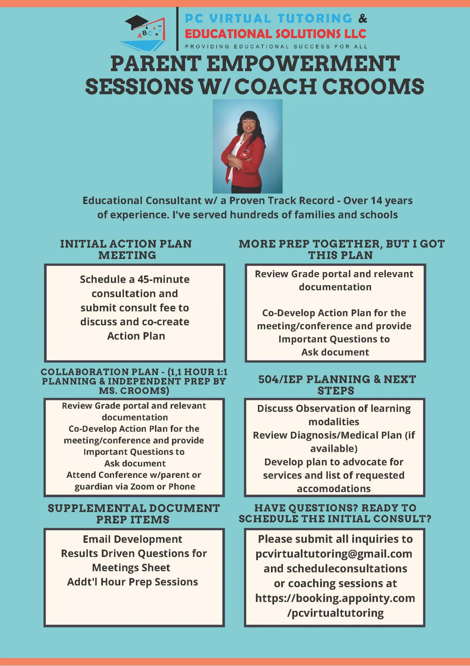 Parent empowerment service packages flyer